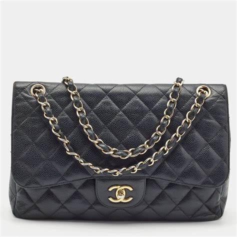 chanel jumbo double flap bag caviar|CHANEL Caviar Quilted Jumbo Double Flap Black.